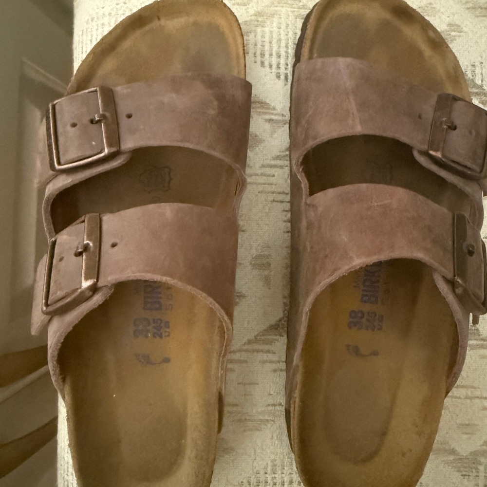 Birkenstock Rustic Brown Leather Sandals